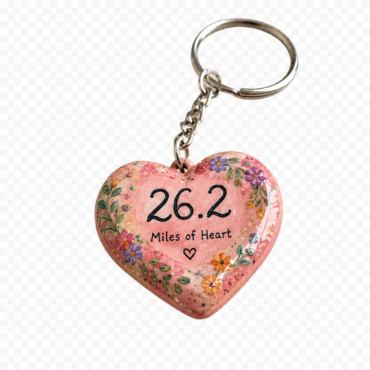 26.2 heart keychain